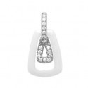 Pendentif argent rhodiée 925/000 oz céramique