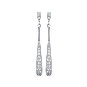 Boucles d'oreilles argent 925 rhodiée oz micro serti
