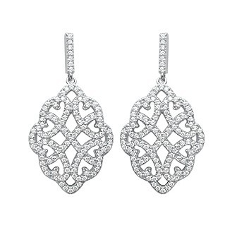 Boucles d'oreilles argent 925 rhodiée oz micro serti OP09410