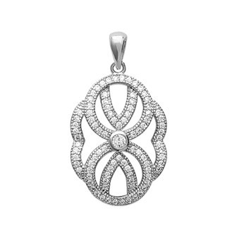 Pendentif argent rhodiée 925/000 oz micro serti