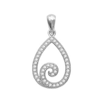 Pendentif argent rhodiée 925/000 oz micro serti 17441BN