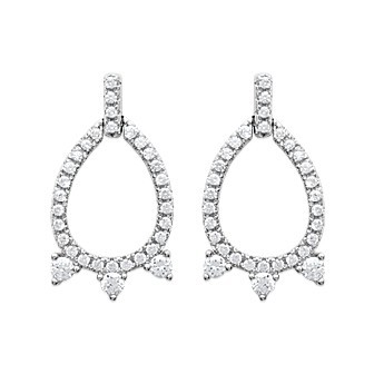 Boucles d'oreilles argent 925/000 rhodiée oz micro serti OP10210