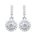 Boucles d'oreilles argent 925 rhodiée oz micro serti