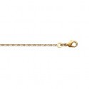 Chaîne plaqué-or 750/000 3 microns maille figaro diamantée