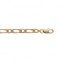 Bracelet plaqué-or 750/000 3 microns maille figaro diamantée