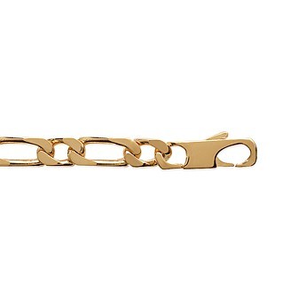 Chaîne plaqué-or 750/000 3 microns maille figaro diamantée