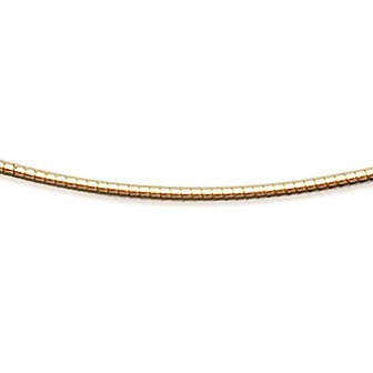 Collier plaqué-or 750/000 3 microns maille oméga ronde