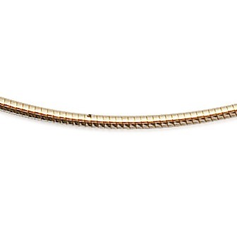Collier plaqué-or 750/000 3 microns maille oméga ronde