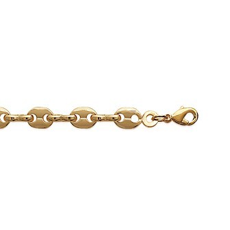 Chaîne plaqué-or 750/000 3 microns maille grain de café agrafée