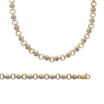 Bracelet plaqué-or 750/000 3 microns bicolore