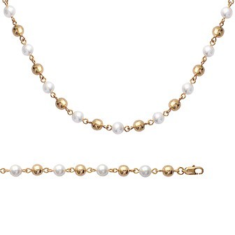 Bracelet plaqué-or 750/000 3 microns imitation perles