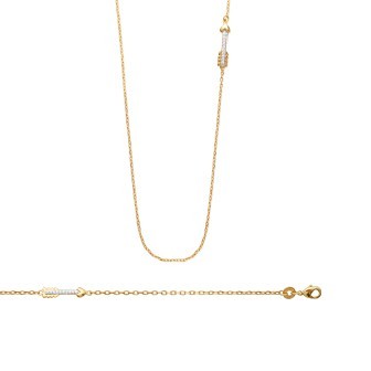Collier plaqué-or 750/000 3 microns bicolore oz