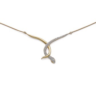 Collier plaqué-or 750/000 3 microns bicolore oz