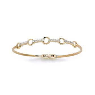 Jonc plaqué-or 750/000 3 microns bicolore oz