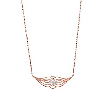 Collier plaqué-or rose 750/000 3 microns oz bicolore