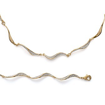 Bracelet femme plaqué-or 750/000 3 microns bicolore oz 290BN218