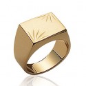 Bague chevalière homme plaqué-or 750/000 3 microns