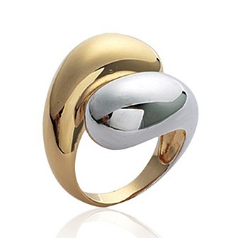 Bague plaqué-or 750/000 3 microns bicolore