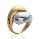 Bague plaqué-or 750/000 3 microns bicolore