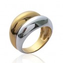 Bague plaqué-or 750/000 3 microns bicolore