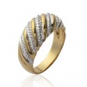 Bague plaqué-or 750/000 3 microns bicolore