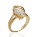 Bague plaqué-or 750/000 5 microns oz solitaire