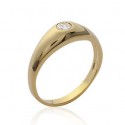 Bague plaqué-or 750/000 5 microns oz solitaire