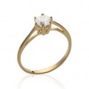 Bague plaqué-or 750/000 5 microns oz solitaire
