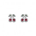 Boucle d'oreilles argent 925/000 email