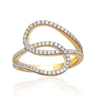 Bague plaqué-or 750/000 5 microns oz bicolore micro serti