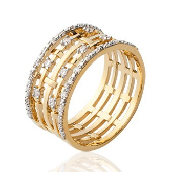 Bague plaqué-or 750/000 5 microns oz bicolore CCAHGBB