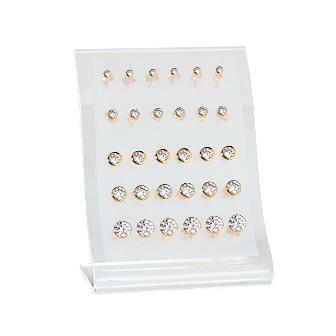 Présentoir boucles d'oreilles plaqué-or 750/000 3 microns oz