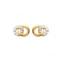 Boucles d'oreilles plaqué or 750/000 3 microns bicolore oz