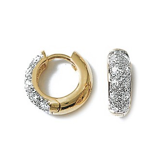 Créoles plaqué or 750/000 3 microns bicolore oz 