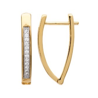 Créoles plaqué or 750/000 3 microns bicolore oz micro serti 