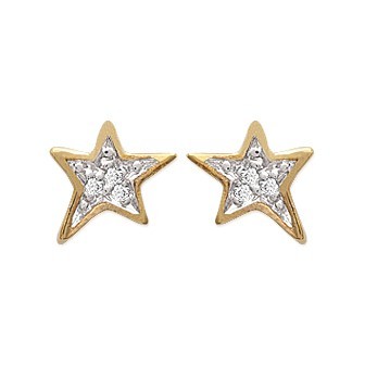 Boucles d'oreilles plaqué or 750/00 3 microns bicolore oz GHJ8511