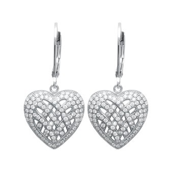 Boucles d'oreilles argent 925/000 rhodié oz micro serti