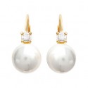 Boucles d'oreilles plaqué or 750/000 3 microns oz imitation perle 