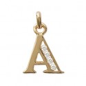 Pendentif plaqué-or 750/000 3 microns oz alphabet