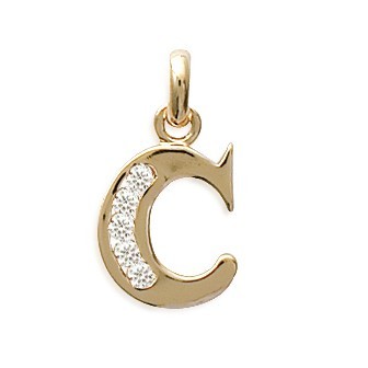 Pendentif plaqué-or 750/000 3 microns oz alphabet
