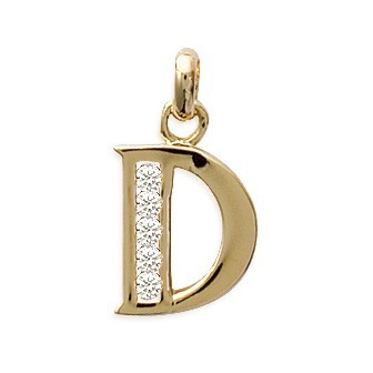 Pendentif plaqué-or 750/000 3 microns oz alphabet