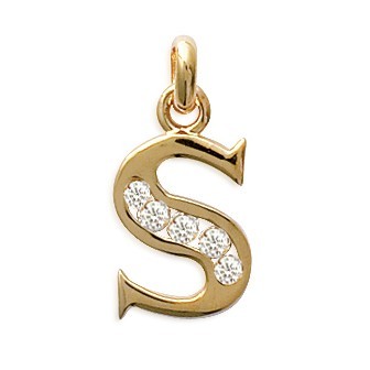 Pendentif plaqué-or 750/000 3 microns oz alphabet