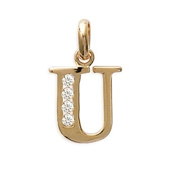 Pendentif plaqué-or 750/000 3 microns oz alphabet