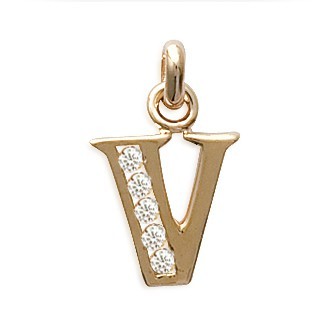 Pendentif plaqué-or 750/000 3 microns oz alphabet