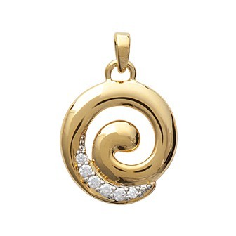 Pendentif plaqué-or 750/000 3 microns bicolore oz