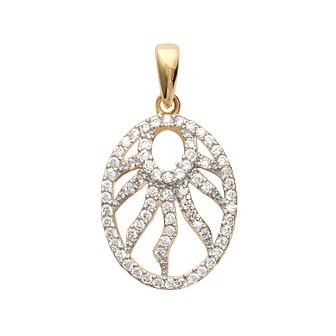 Pendentif plaqué-or 750/000 3 microns bicolore oz micro serti