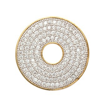 Pendentif plaqué-or 750/000 3 microns bicolore oz micro serti