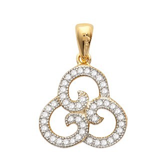 Pendentif plaqué-or 750/000 3 microns bicolore oz micro serti