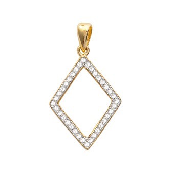 Pendentif plaqué-or 750/000 3 microns bicolore oz micro serti 27POI11