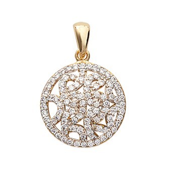 Pendentif plaqué-or 750/000 3 microns bicolore oz micro serti